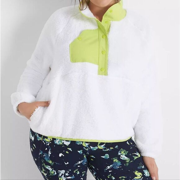 🐢 LIVI Half Snap-Up Pullover Lane Bryant Size 18/20 Or 2X NWOT - Picture 1 of 16
